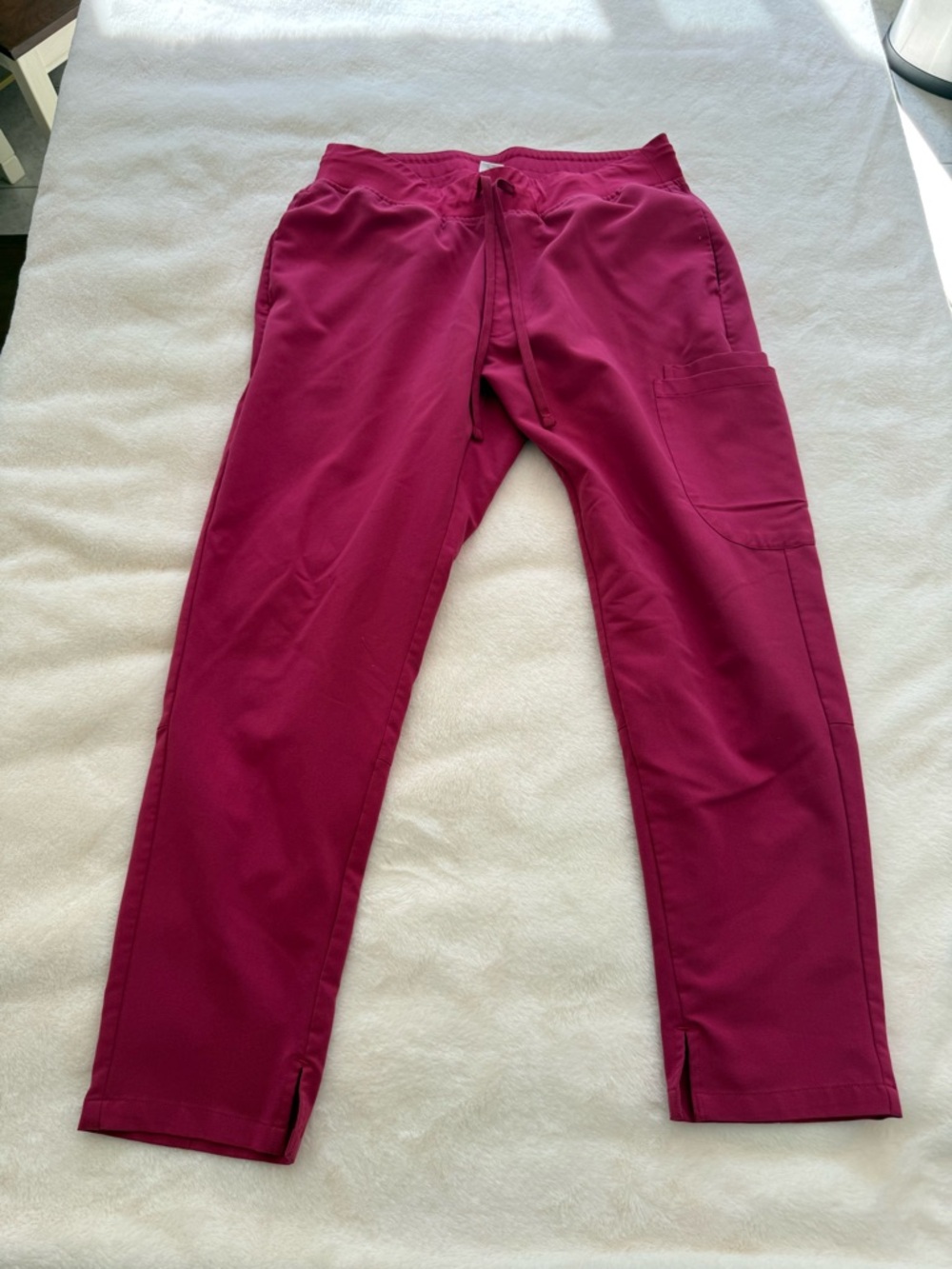 Petite Magenta Scrub Jogger Pants - Drawstring Waist